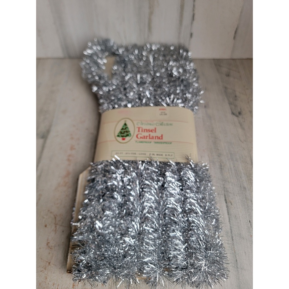 vintage Tinsel NEW classic living 20ft silver Garland vintage Xmas home